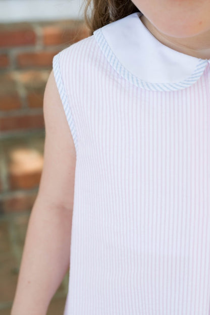 Lullaby Set - Caroline Dress Simply Pink Seersucker, Blue Seersucker - Persnickety Shop
