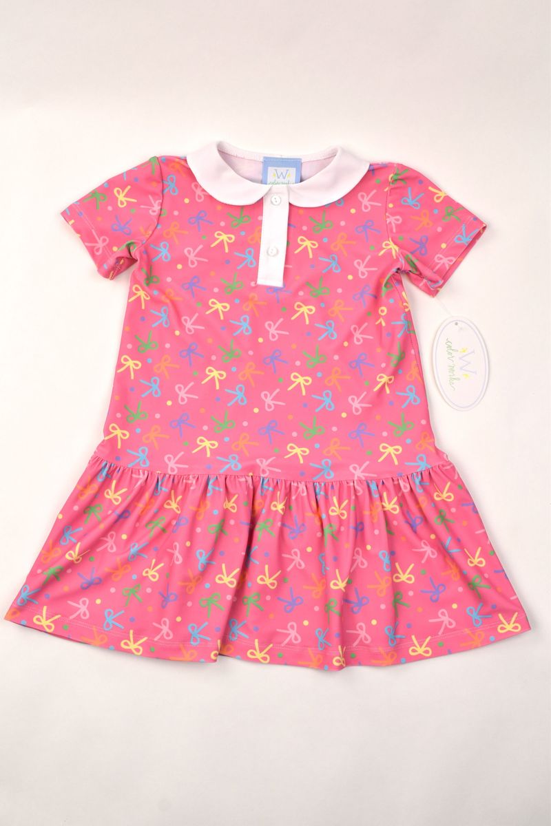Funtasia Too  *Pre-Order* Girls Sleeveless Tennis Dress with Collar -Bow Print