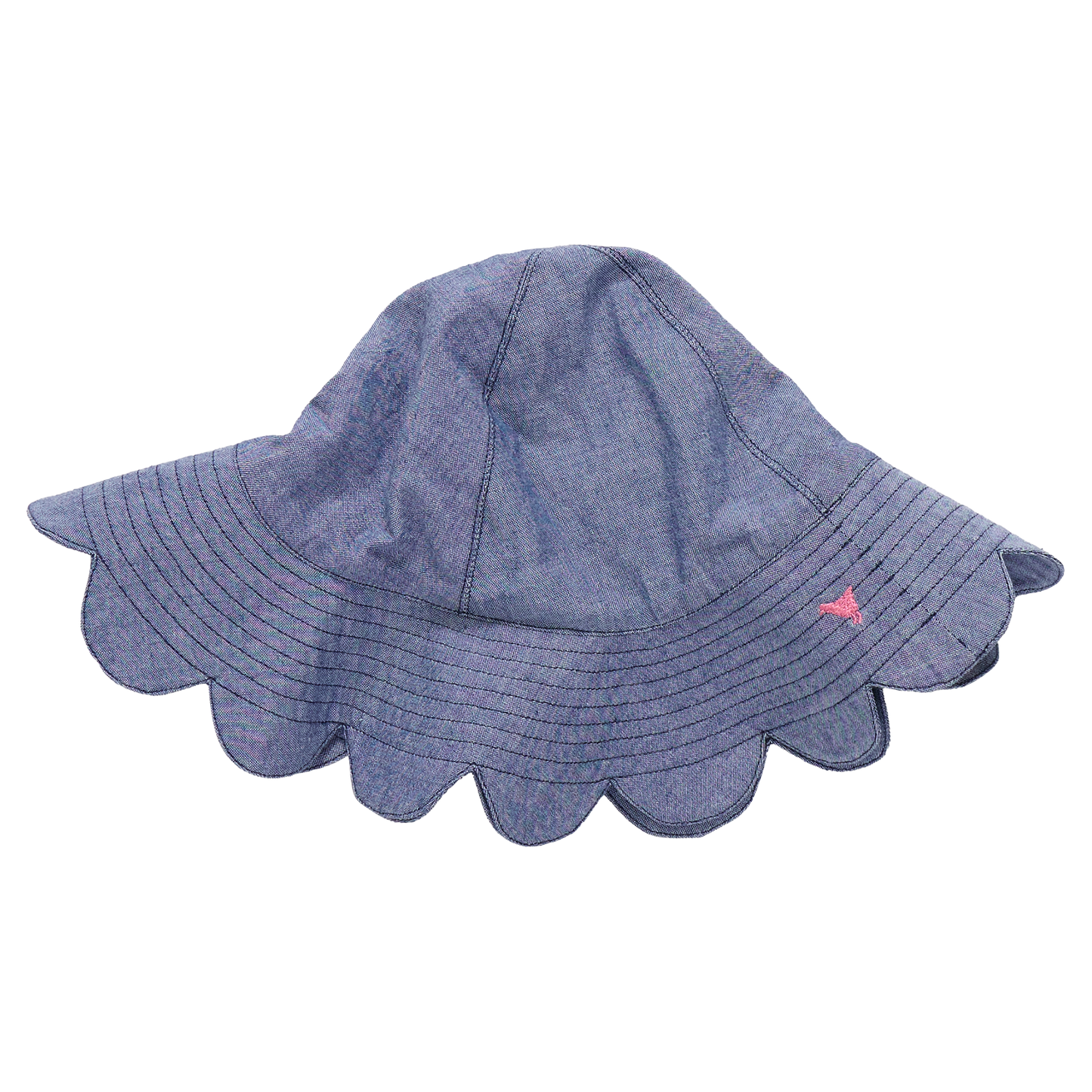 Baby Girls Scallop Sun hat - Chambray - Persnickety Shop