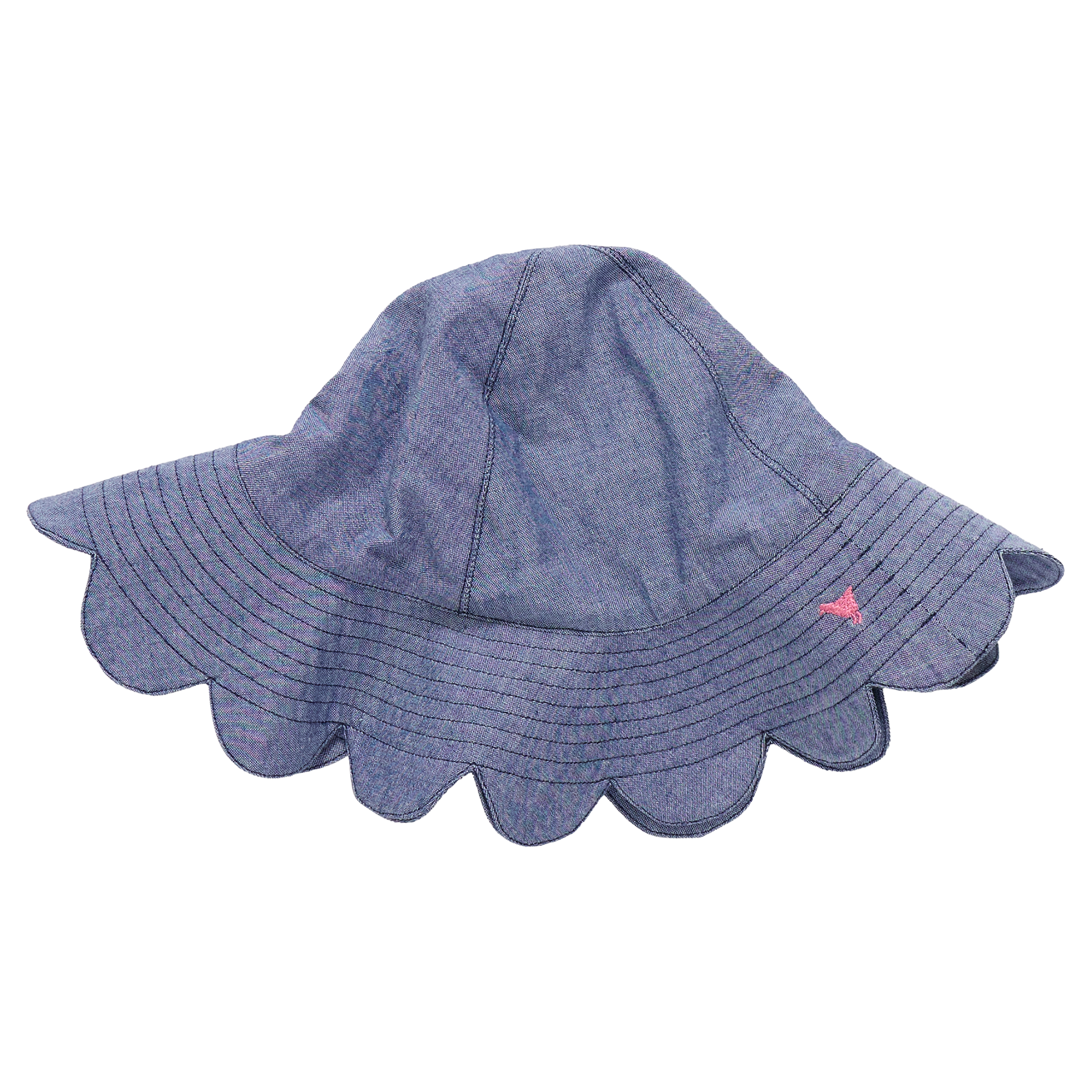 Baby Girls Scallop Sun hat - Chambray - Persnickety Shop