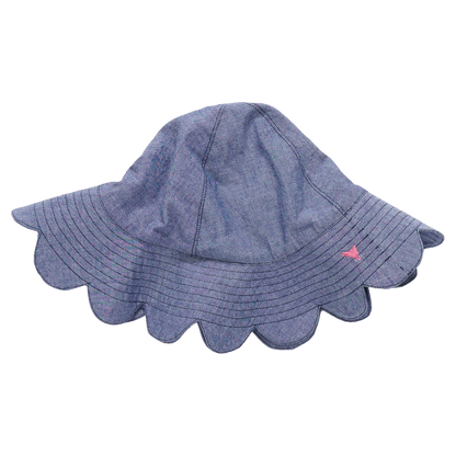Baby Girls Scallop Sun hat - Chambray - Persnickety Shop