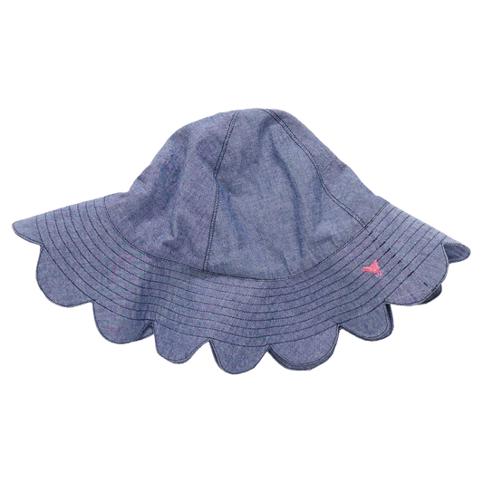 Baby Girls Scallop Sun hat - Chambray - Persnickety Shop