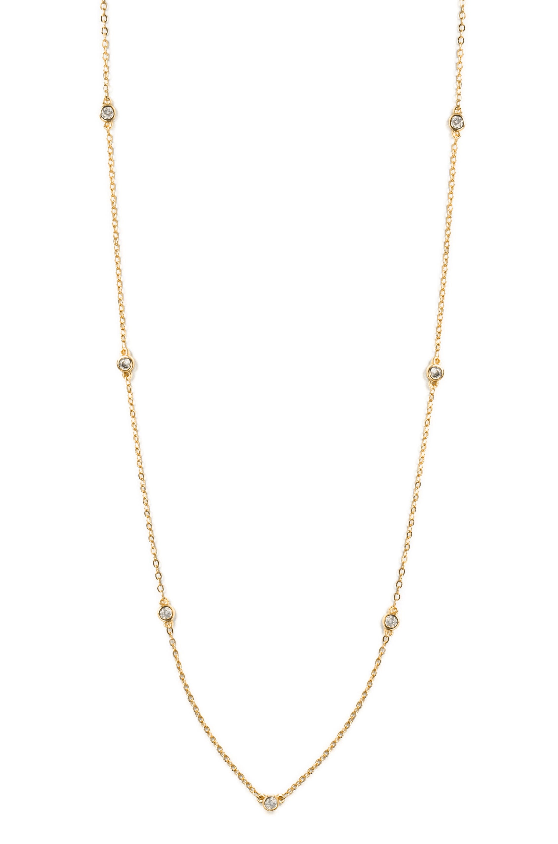 Long Cubic Zirconia Accented Necklace - Persnickety Shop