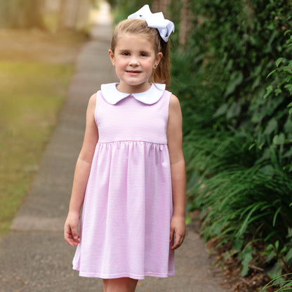 Jellybean Charlotte Sleeveless Dress- Light Pink Stripe - Persnickety Shop