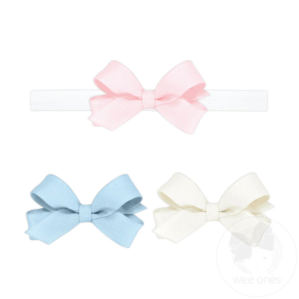 GIFT PACK! Three Tiny Grosgrain Hair Bows and One Add-A-Bow Band - Persnickety Shop