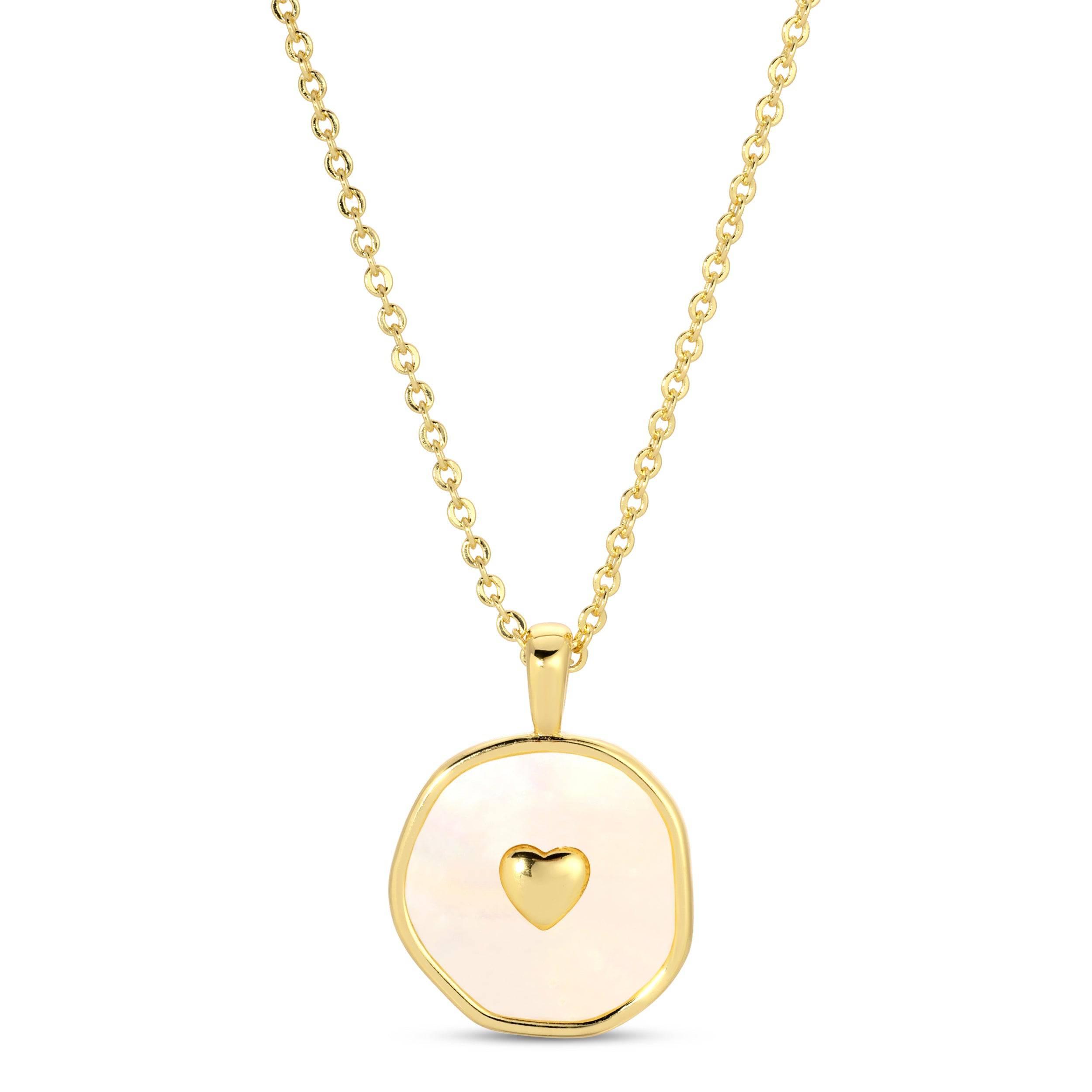 Shell with Heart Pendant Necklace - Persnickety Shop