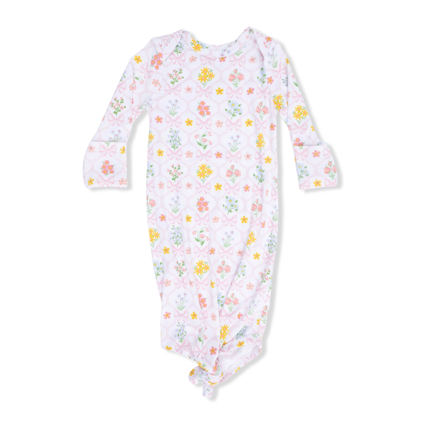 Spring Blooms Bow Trellis - Knotted Gown 0-3 Months - Persnickety Shop