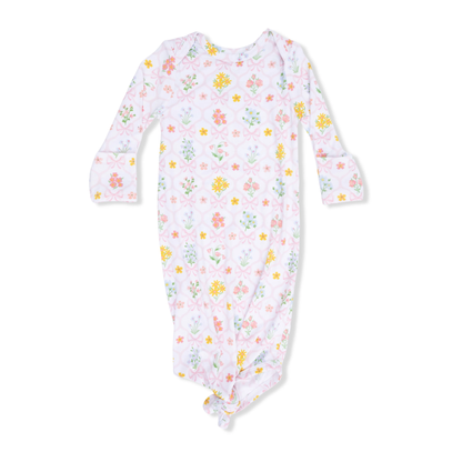Spring Blooms Bow Trellis - Knotted Gown 0-3 Months - Persnickety Shop