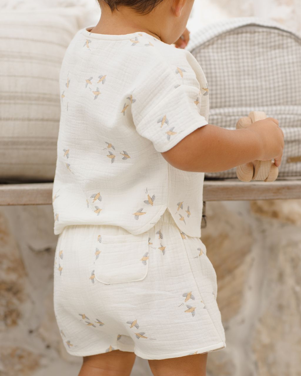 Woven Boxy Top + Short Set || Birds - Persnickety Shop