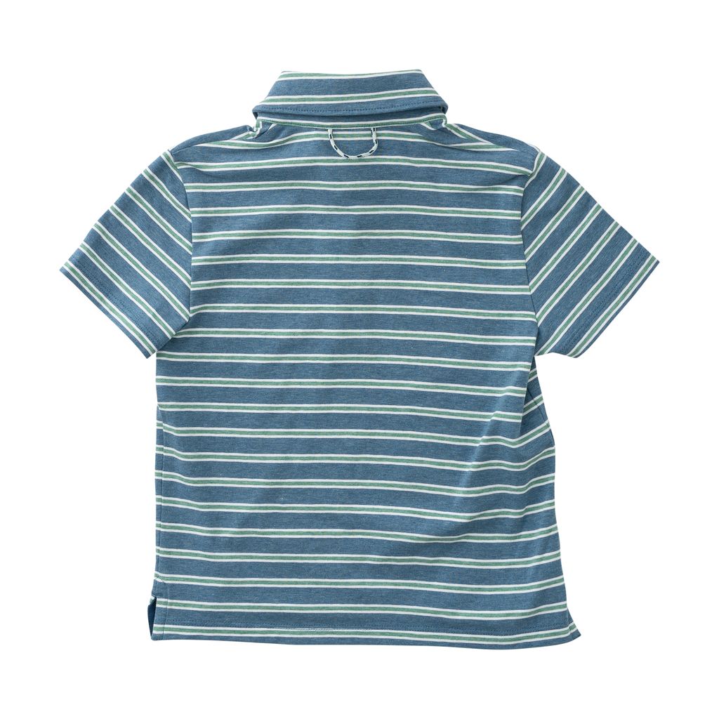 Prodoh Too Cool for School Heathered Polo- Copen Blue Frosty Spruce Stripe - Persnickety Shop