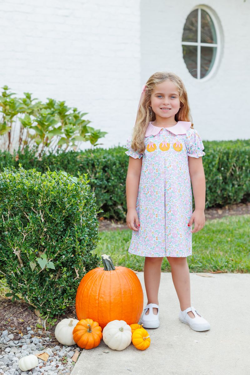 Trotter Street Kids Pumpkin Floral Dress