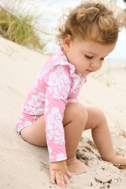 Baby Girls Rachel SwimSuit - Pink Bouquet Floral - Persnickety Shop