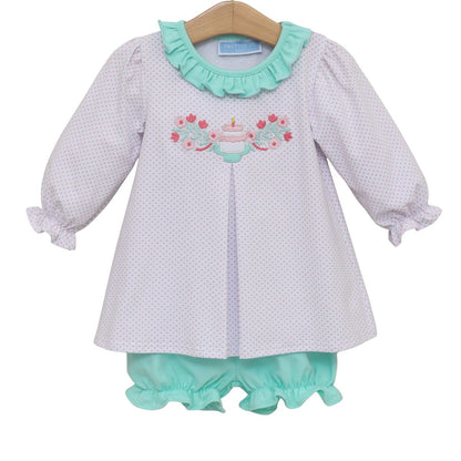 Trotter Street Kids Birthday Ruffle Bloomer Set