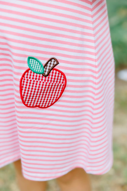 Apple Pocket Applique Dress  by Jellybean Smock Candy - Persnickety Shop