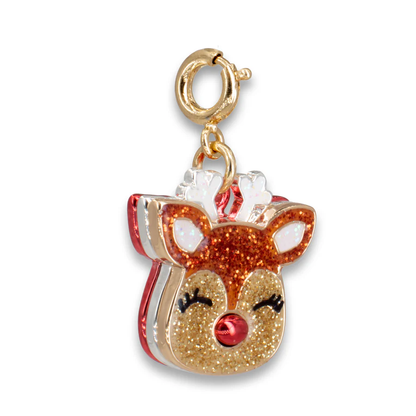 CHARM IT® Gold Glitter Reindeer Charm