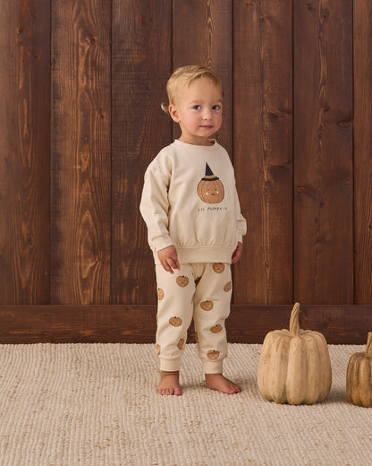 Quincy Mae RELAXED FLEECE SWEATSHIRT LIL PUMPKIN