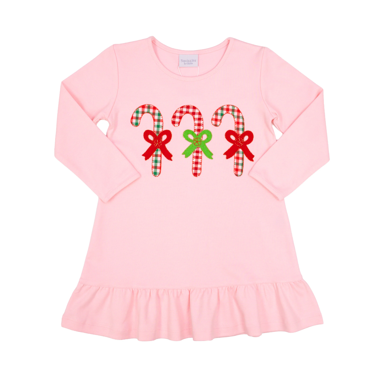 Squiggles Pastel Ruffle Candy Cane Dress