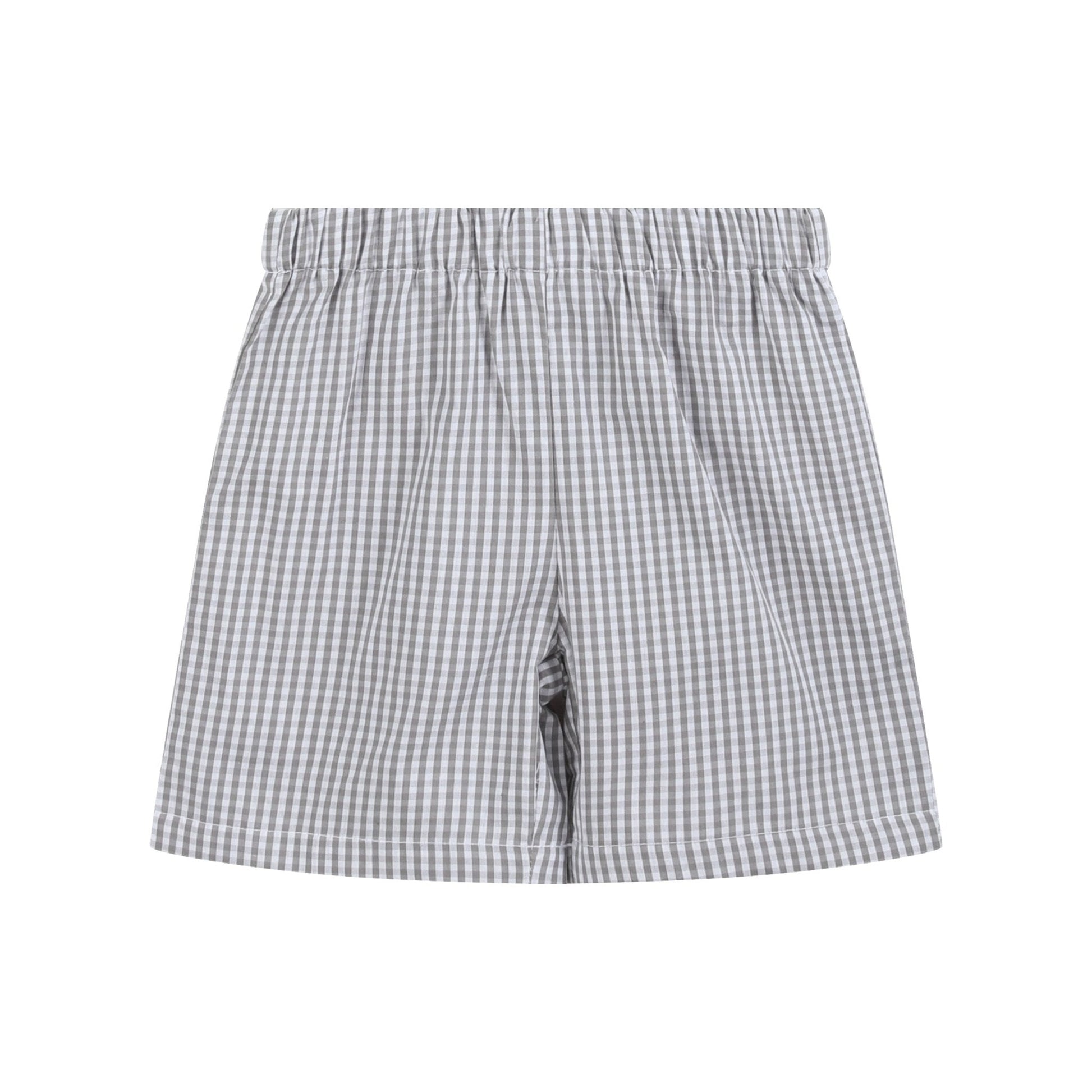 Light Gray Mallard Smocked Shirt and Shorts - Persnickety Shop