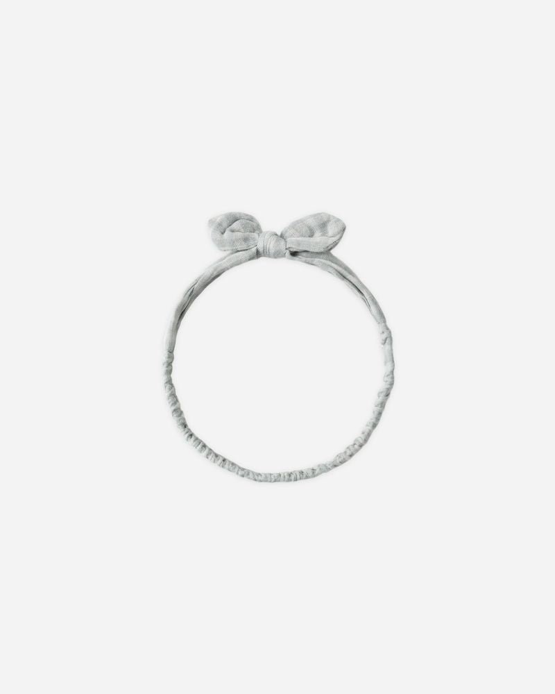 BABY BOW HEADBAND GREEN GINGHAM - Persnickety Shop
