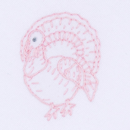Magnolia Baby Harvest Blessings Hand-Embroidered Baby's First Thanksgiving Bodysuit - Pink