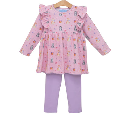 Trotter Street Kids Girl Fluffy Friends Pant Set