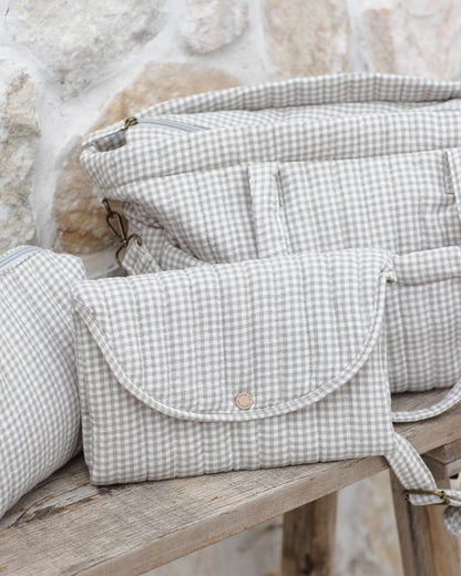 Diaper Bag + Changing Mat || Sage Gingham - Persnickety Shop