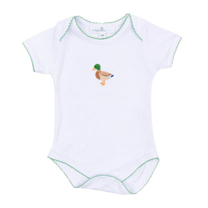 Magnolia Baby Mallard Moments Hand-Embroidered Bodysuit