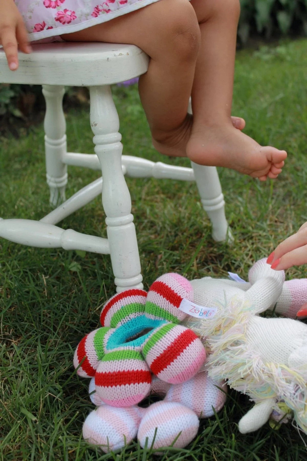 STAR KNIT RATTLE IN PINK