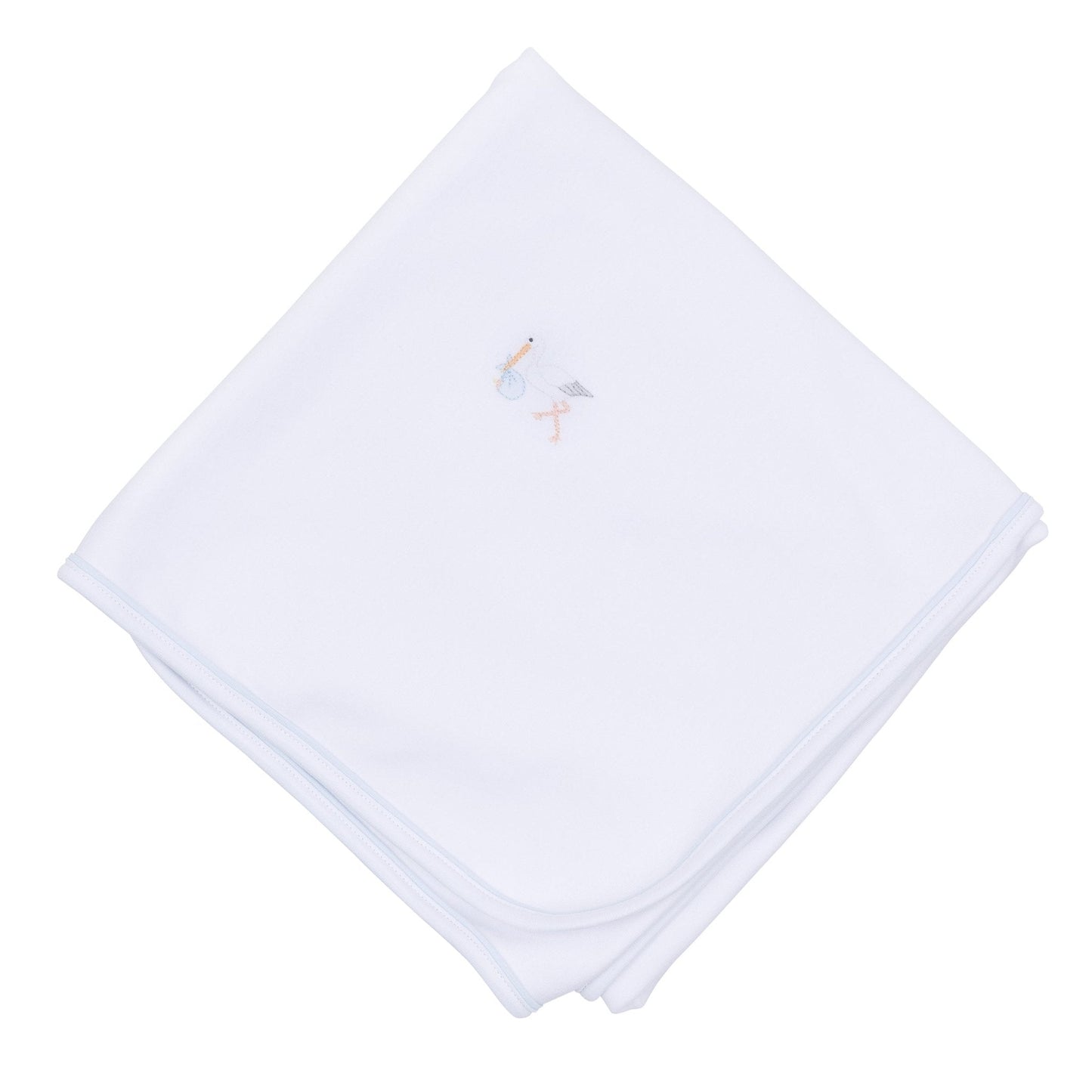 Magnolia Baby Vintage Stork Receiving Blanket - Light Blue - Persnickety Shop