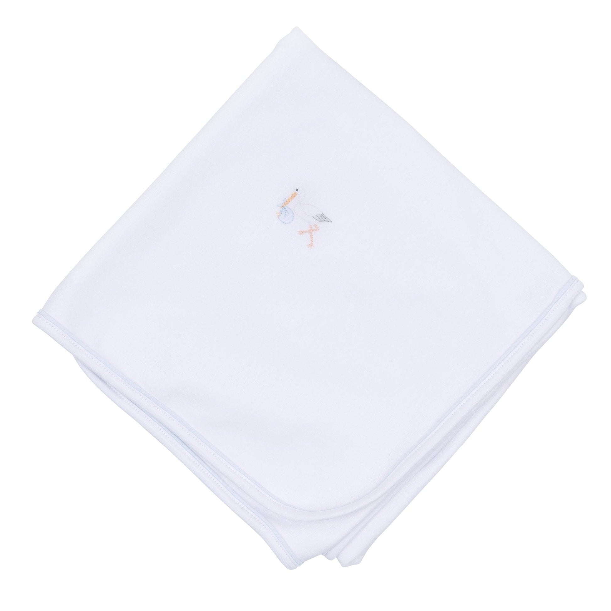 Magnolia Baby Vintage Stork Receiving Blanket - Light Blue - Persnickety Shop