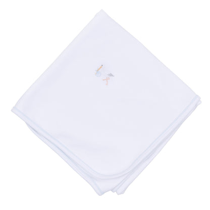 Magnolia Baby Vintage Stork Receiving Blanket - Light Blue - Persnickety Shop