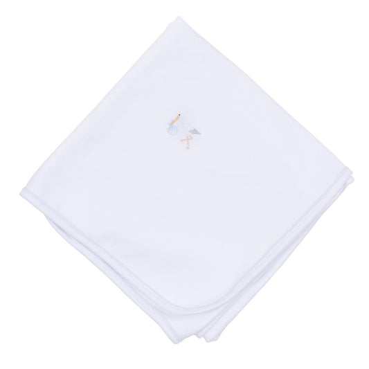 Magnolia Baby Vintage Stork Receiving Blanket - Light Blue - Persnickety Shop