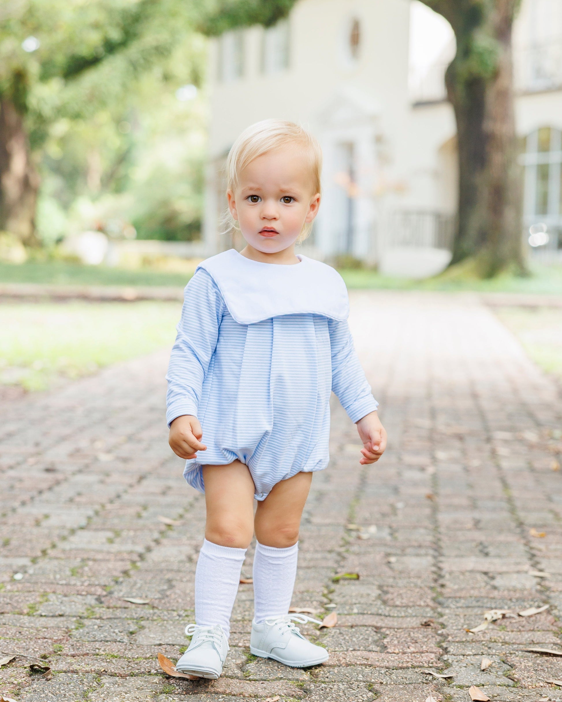 Jack Bubble - Light Blue Stripe  by Jellybeans Smock Candy - Persnickety Shop
