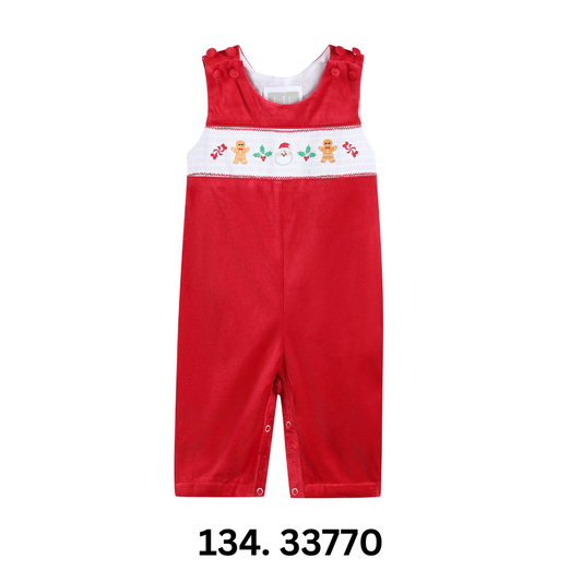 Lil Cactus *Pre-Order* Red Velvet Christmas Smocked Jon Jon