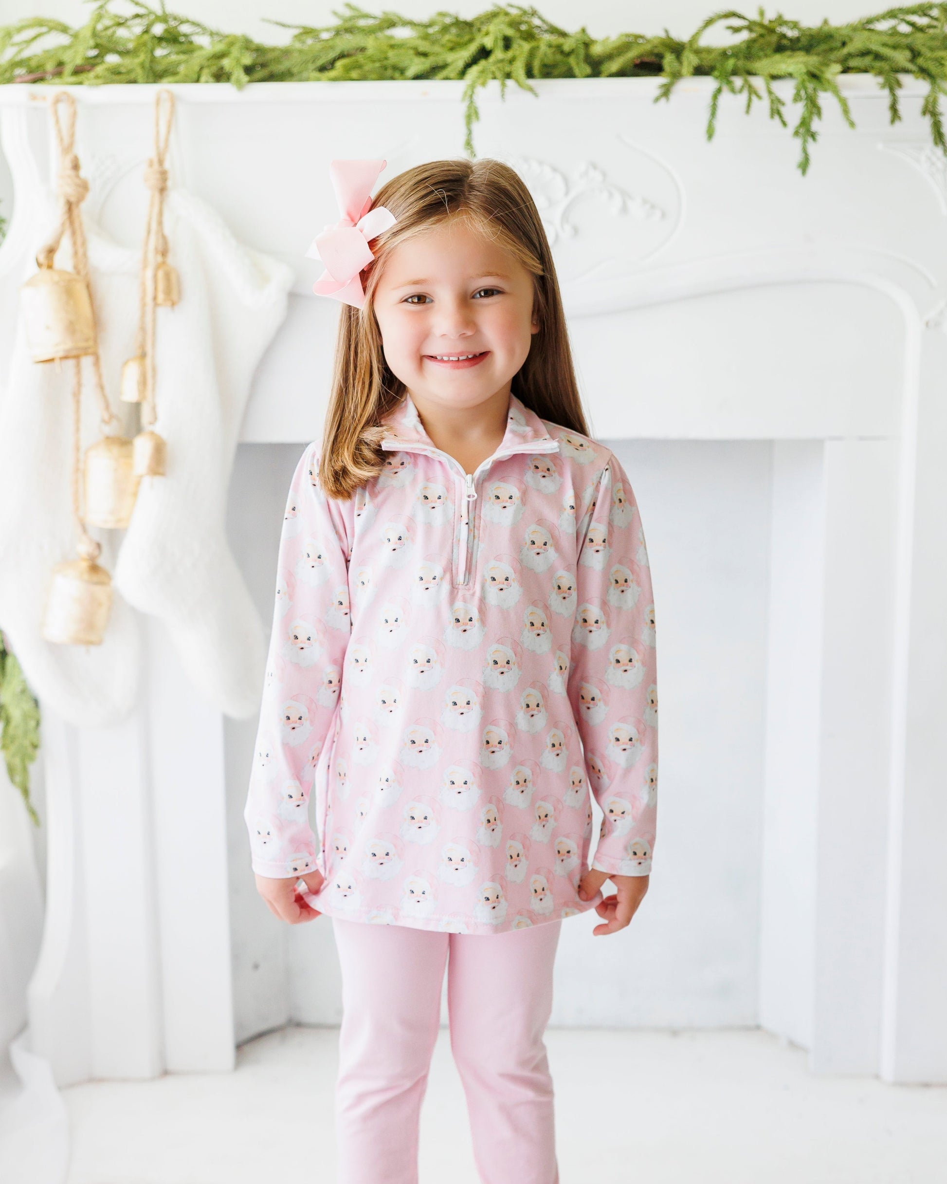 PRE-ORDER |Jolly Santa Pullover Pink Set  by Jellybeans Smock Candy - Persnickety Shop