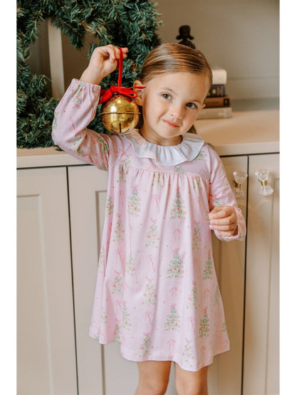 THE PROPER PEONY PRE-ORDER PINK TINSEL LONG SLEEVE DRESS - Persnickety Shop