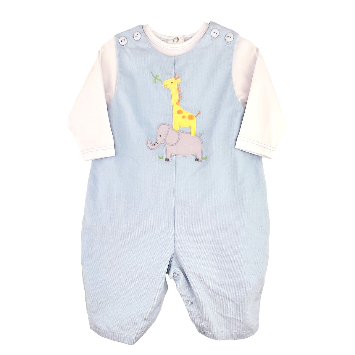 PETIT AMI STACKED ANIMAL APPLIQUE LONGALL IN BLUE