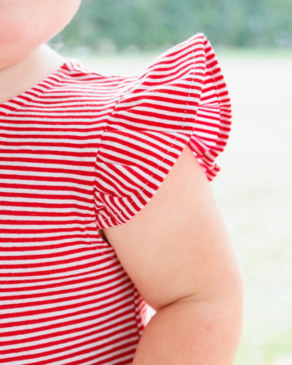 Jellybean Gracie Diaper Set- Red Stripe and Navy