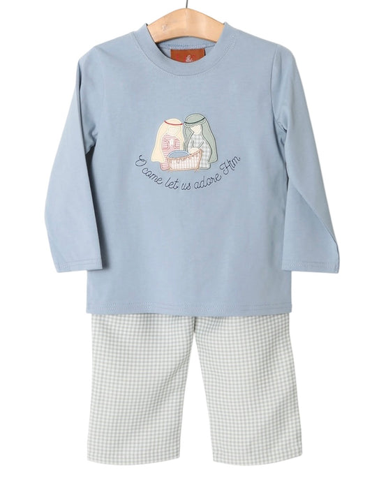 Millie Jay Nativity Appliqué Boys Pant Set