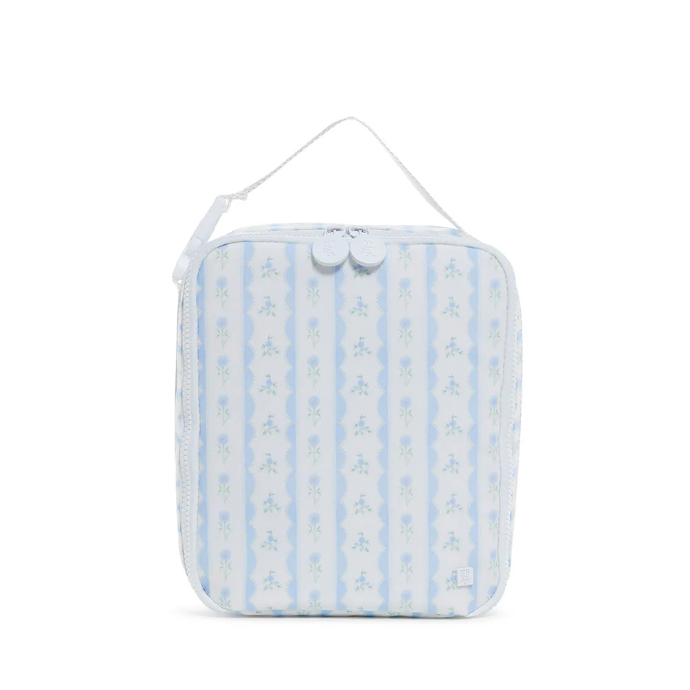 LUNCH BOX INSULATED LUNCH BAG - RIBBON FLORAL BLUE - Persnickety Shop