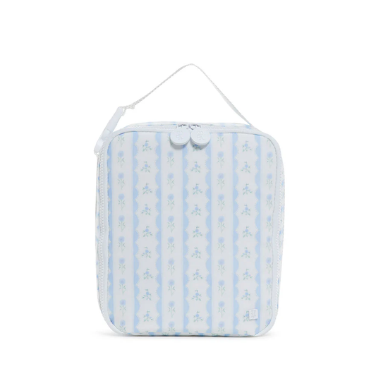 LUNCH BOX INSULATED LUNCH BAG - RIBBON FLORAL BLUE - Persnickety Shop