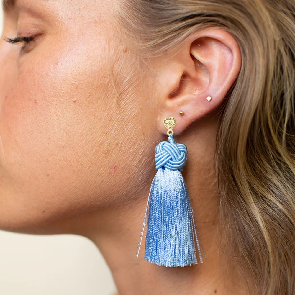 Cornflower Blue Topknot Earrings - Persnickety Shop