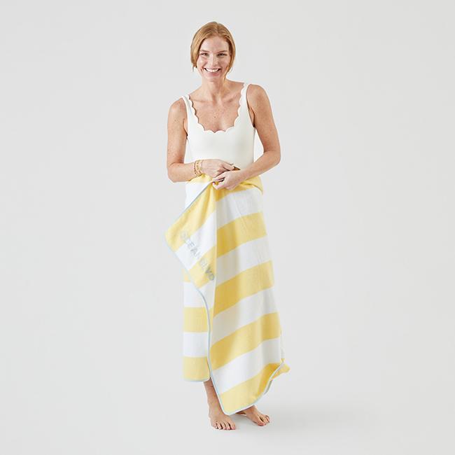 Beach Towel Yellow Stripe - Persnickety Shop