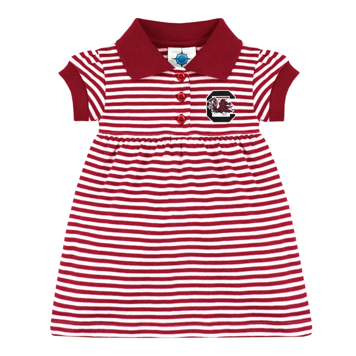 South Carolina Gamecocks Garnet Striped Polo Dress - Persnickety Shop