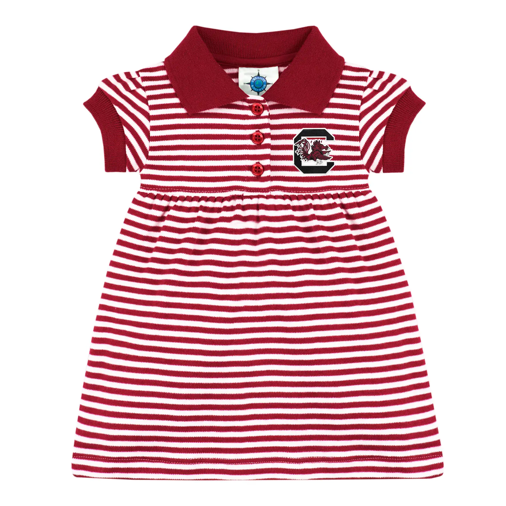 South Carolina Gamecocks Garnet Striped Polo Dress - Persnickety Shop