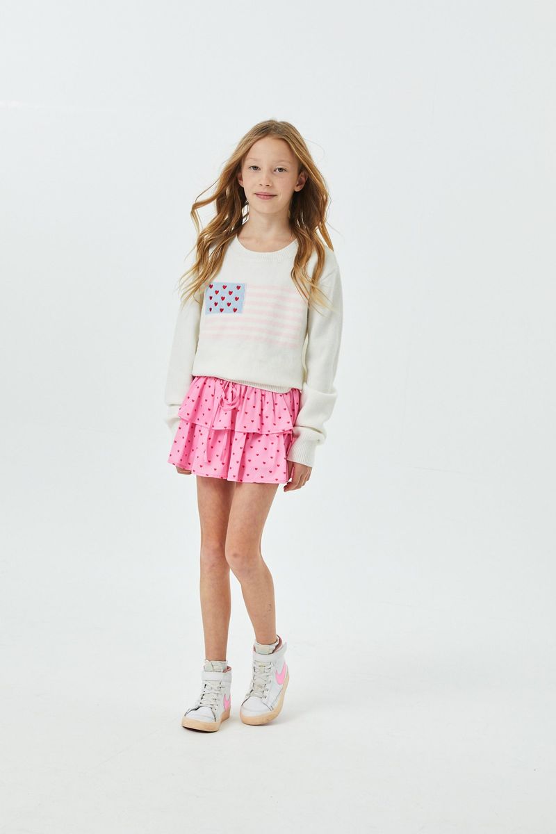 Tiegan White American Flag Sweater Tween - Persnickety Shop