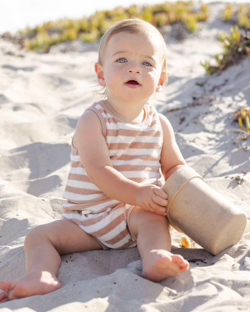 Terry Tank + Short Set || Latte Stripe - Persnickety Shop