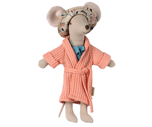 Maileg NEW Bathrobe, Mum mouse - Coral