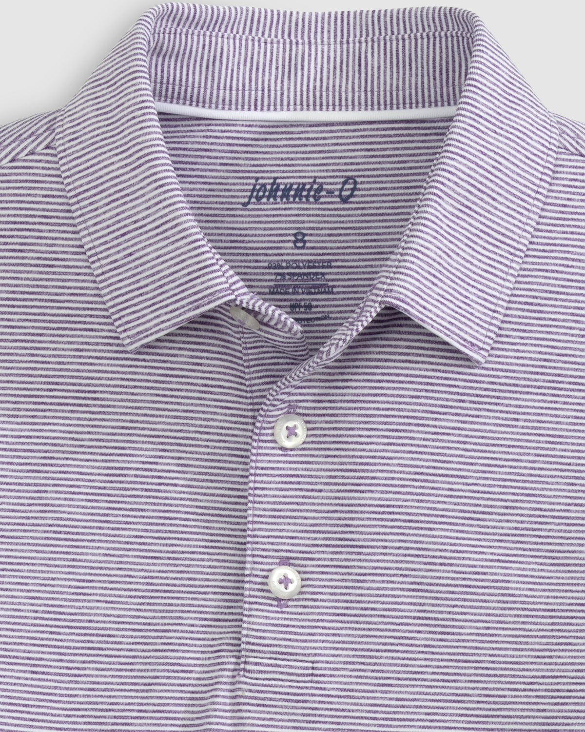 Johnnie-O Clemson Lyndonn Jr. Striped Purple Jersey Performance Polo