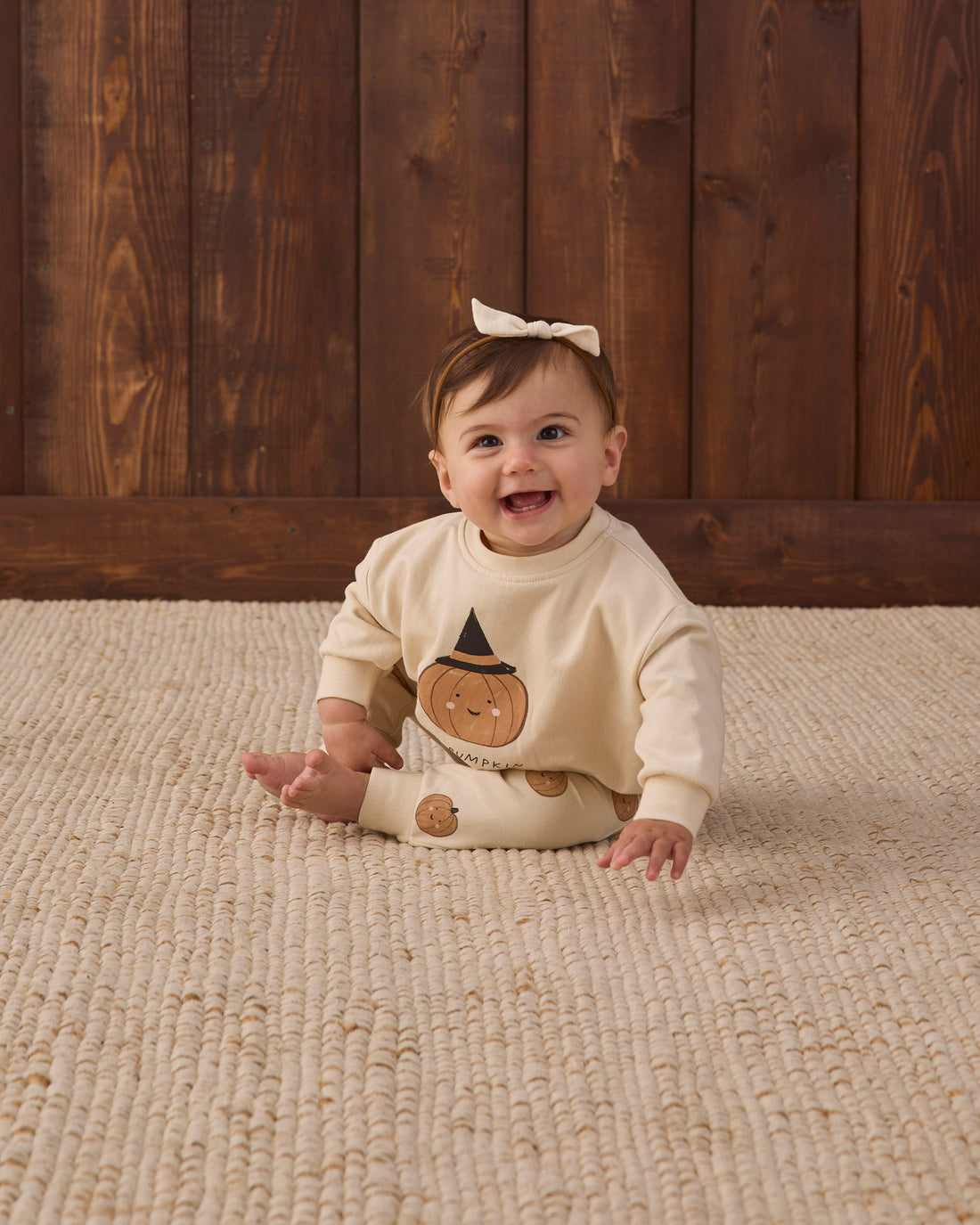 Quincy Mae RELAXED FLEECE SWEATSHIRT LIL PUMPKIN